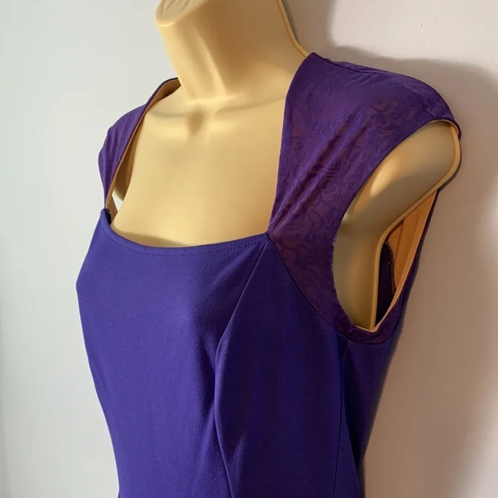 Erin Fetherston cobalt Blue Dress square neck mini fit flare size 0